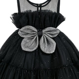 Black Isolara Tulle Glitter Bow Dress