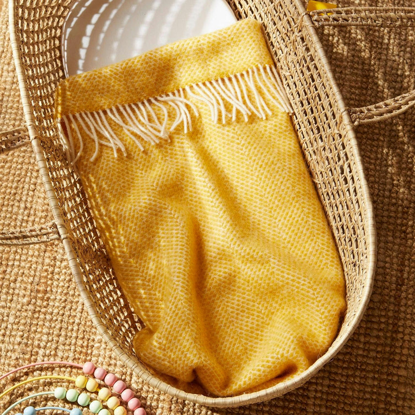 Mornington New Wool Baby Blanket - Sunshine Yellow