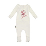 Floral Embroidered Footie