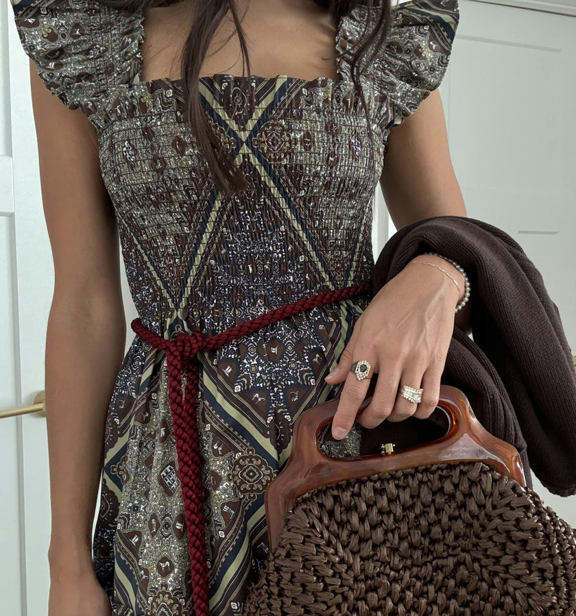 The Ellie Nap Dress - Olive Equestrian Scarf