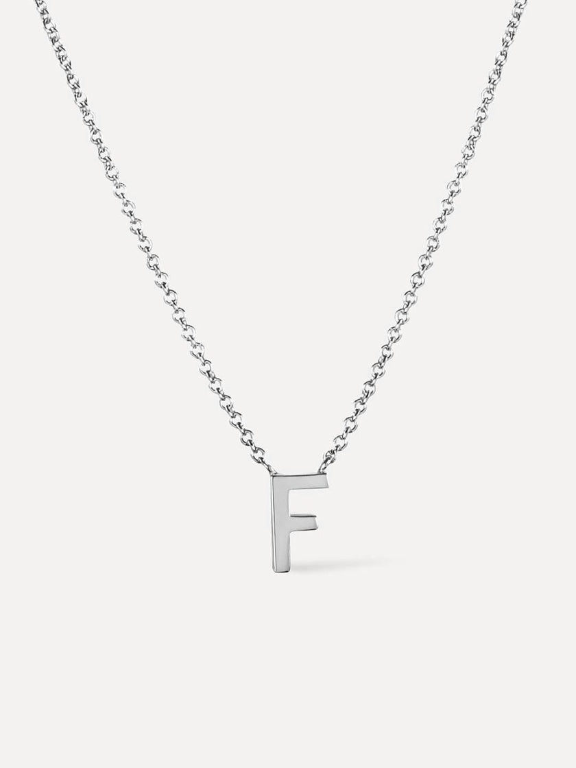 Silver Initial Necklace - Letter Necklace