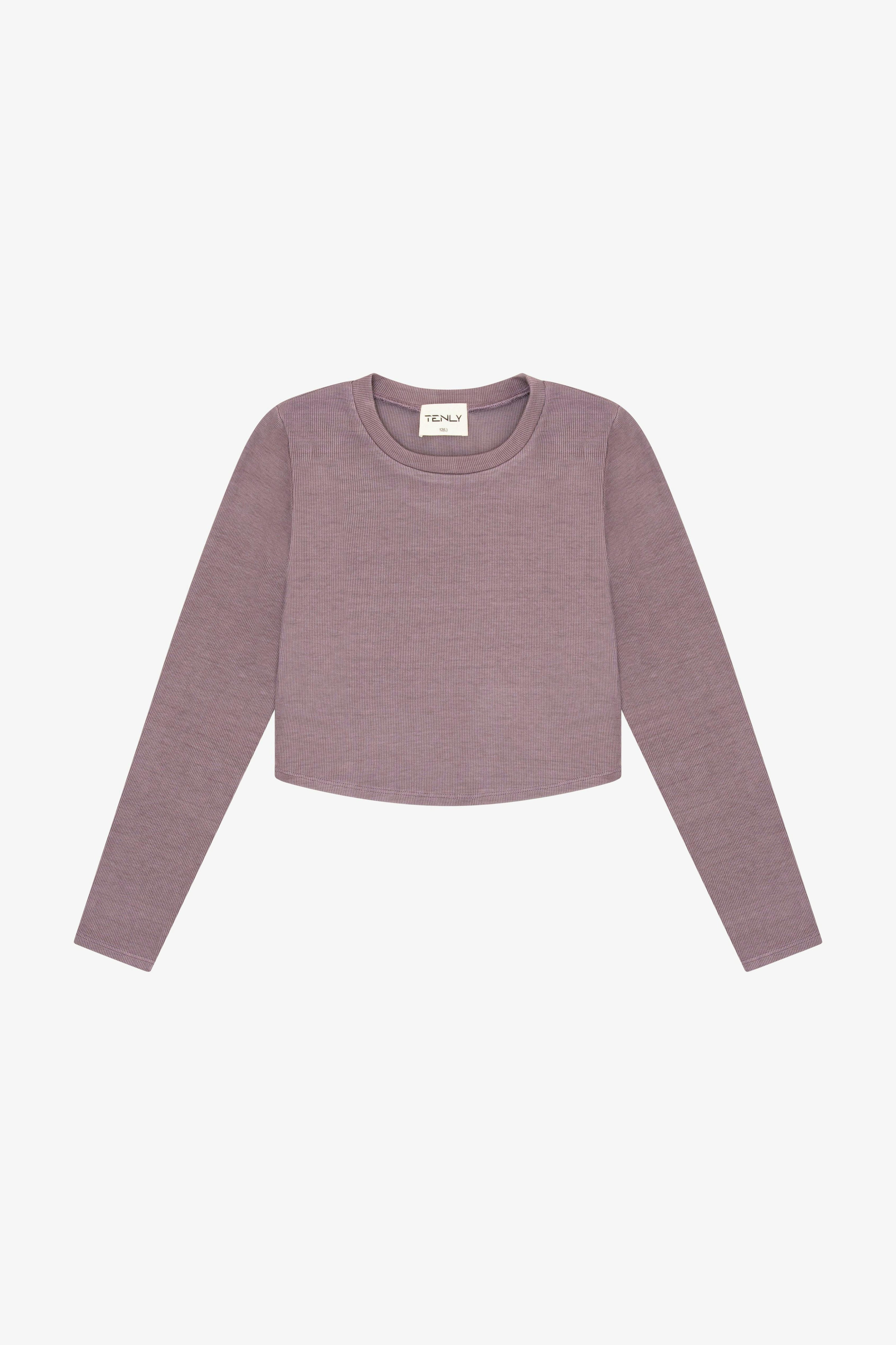 Tenly Rayon Rib Curved Hem L/S Top