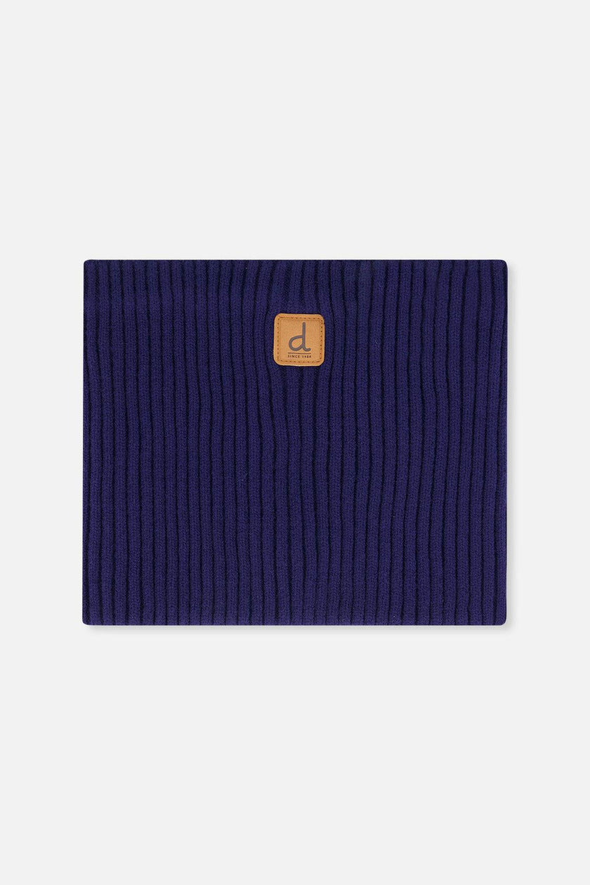 Ribbed Knit Neckwarmer Navy Blue