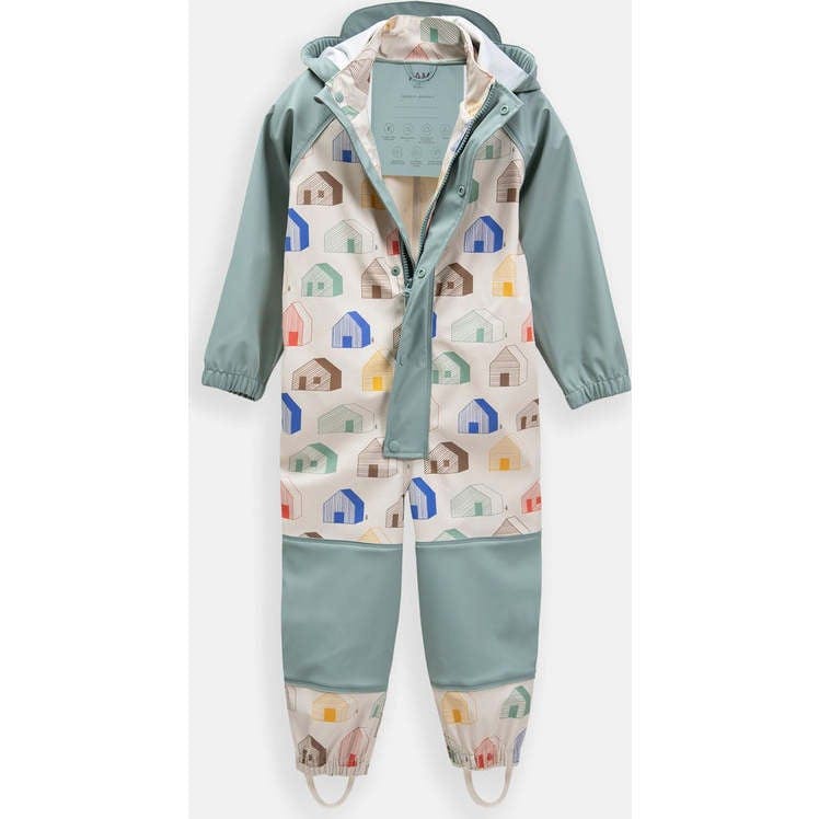 House Print Rain Coverall Jumpsuit