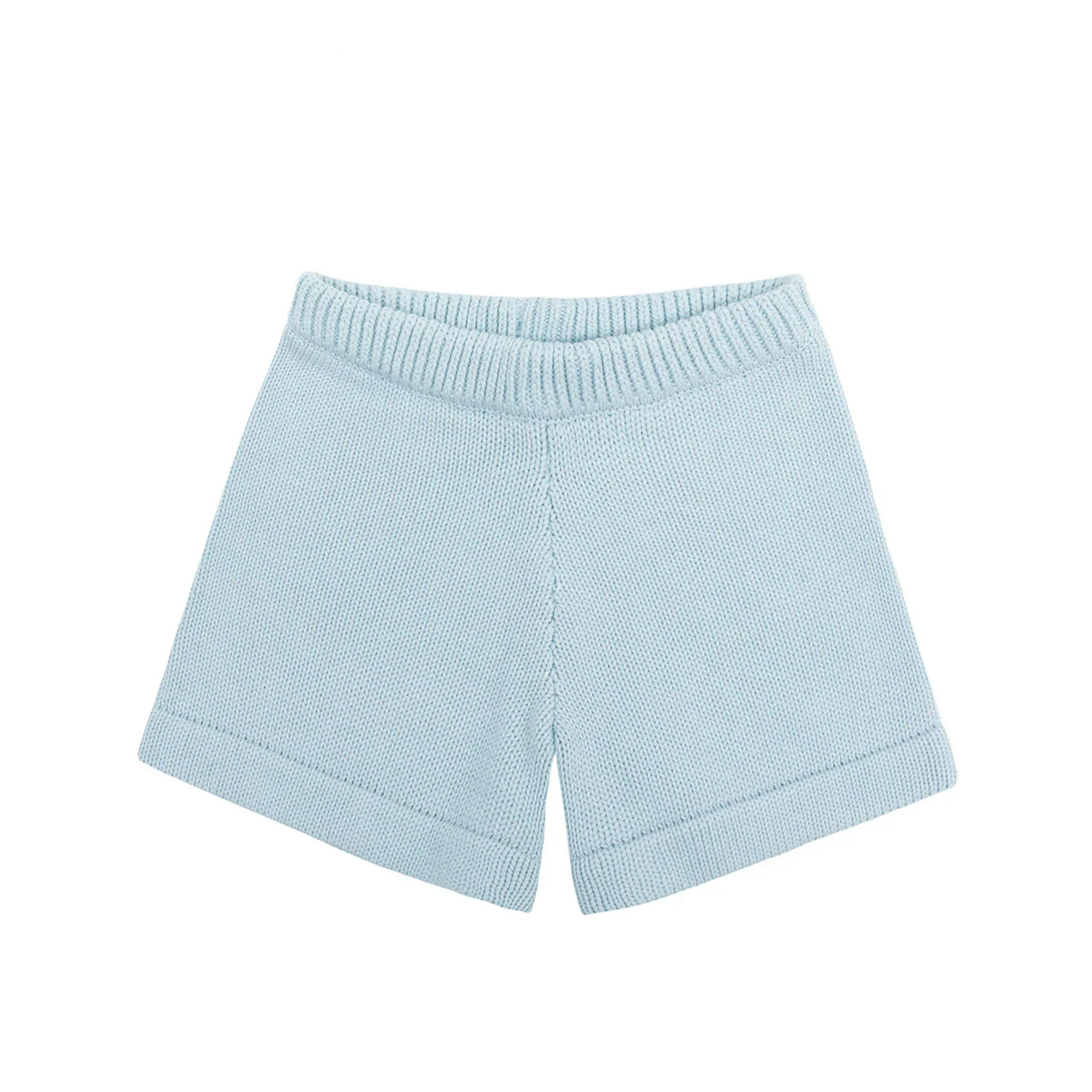 Unisex Light Blue Knit Short