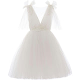 White Aspen Tulle Bow Dress