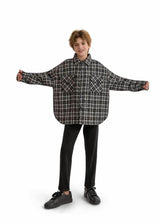 Gray Plaid Flannel Shirt