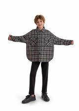 Gray Plaid Flannel Shirt