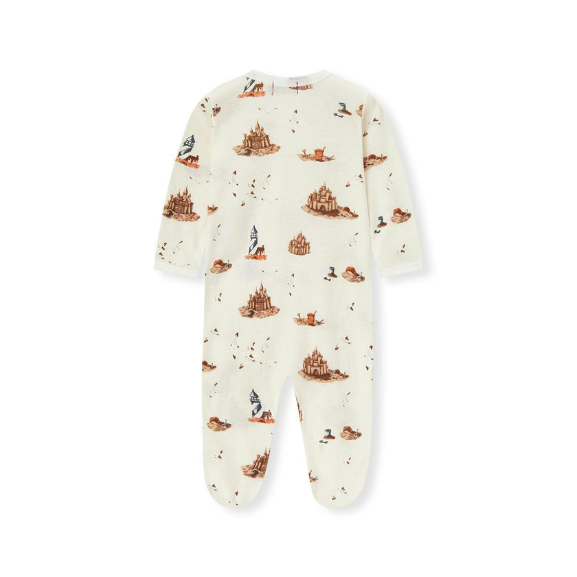 Sandcastle Organic Cotton Zipper Footed Romper