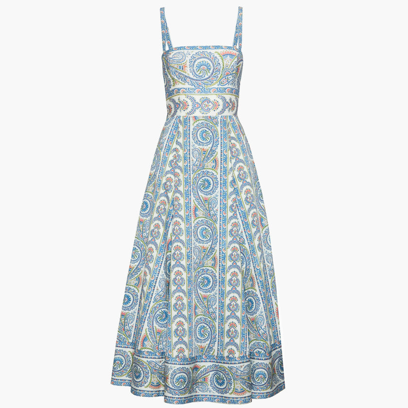 The Margot Dress - Blue Corsica Paisley