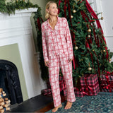 Womens Bamboo PJ Set - Pink Present Bow