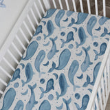 Caspian Whale Cotton Fitted Crib Sheet
