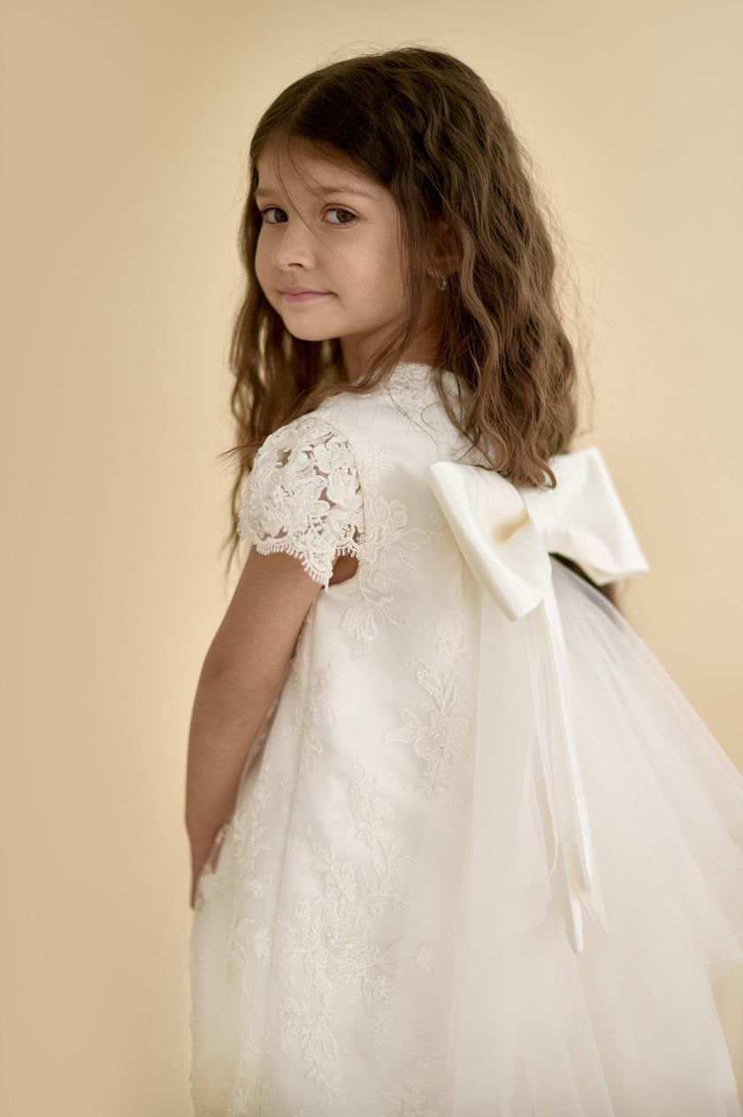 Premium French Lace Haute Couture White Dress