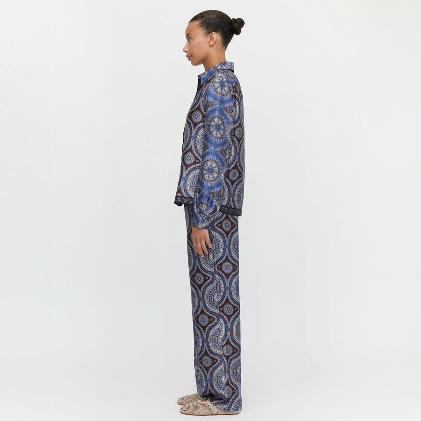 The Liv Top - Brown Cobalt Medallion