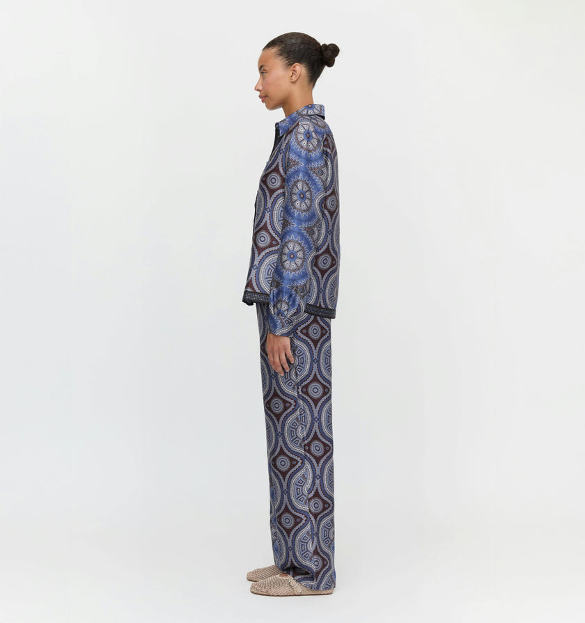The Liv Top - Brown Cobalt Medallion