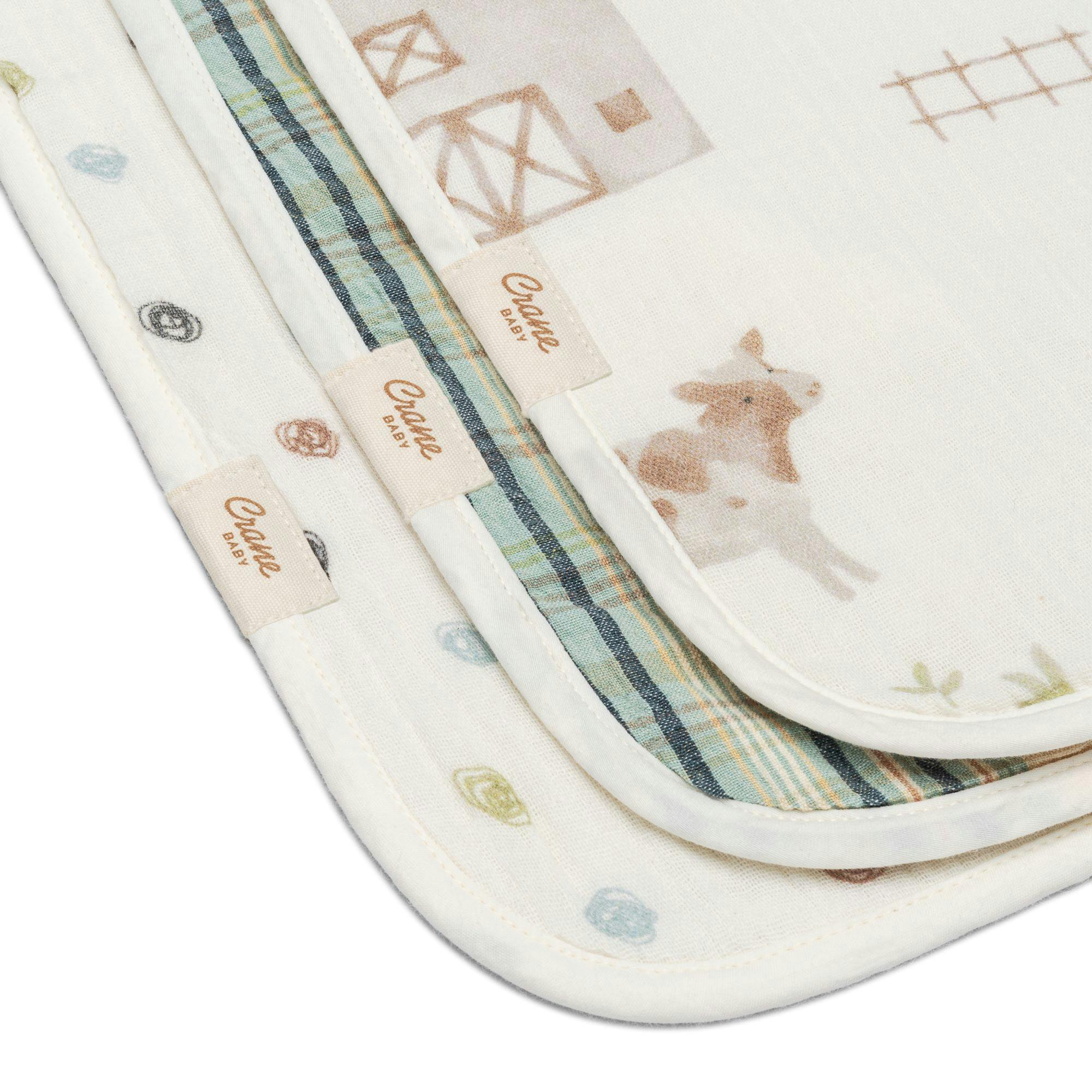 Charlie Tractor Cotton Burp Cloth (Set of 3)