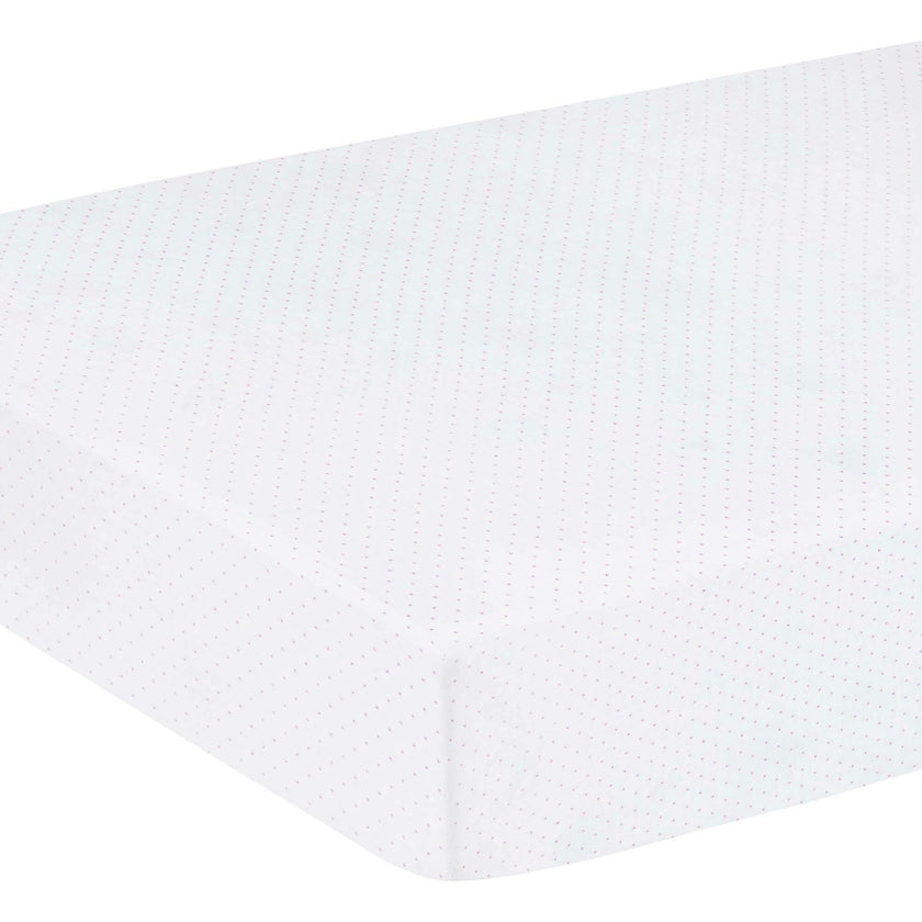 Pima Crib Sheet - Pink Micro Dot