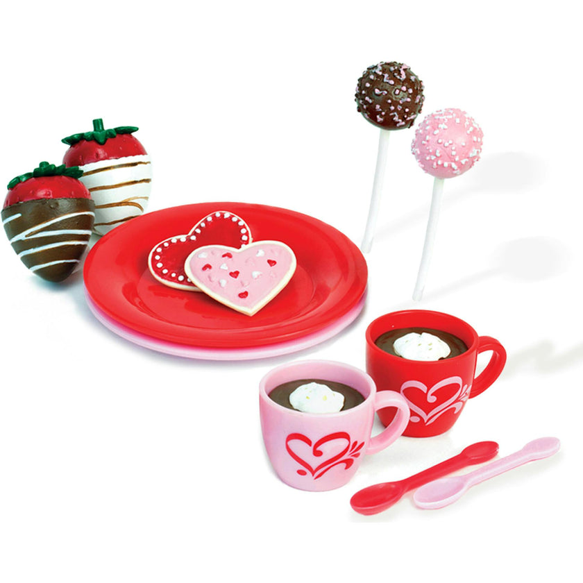 Sophia's Dessert Set with Hot Cocoa for 18"Dolls, Red/Pink