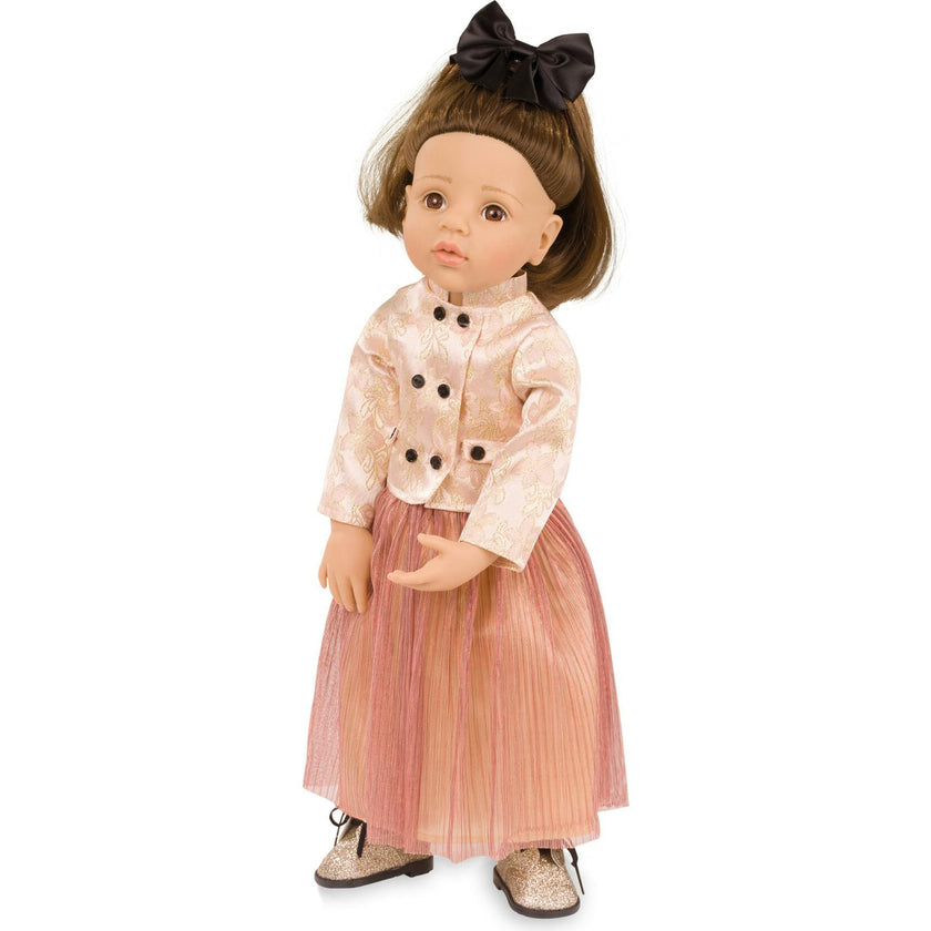 Gotz Happy Kidz Greta 75th Anniversary Jubilee  19.5" Posable Doll with Full Garments & Accessories - Long Brown Hair to Wash & Style with Beautiful Brown Eyes