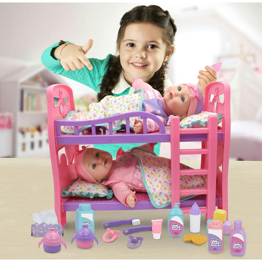 Little Darlings: 12" Twin Dolls Bedtime Fun Set - 29pc