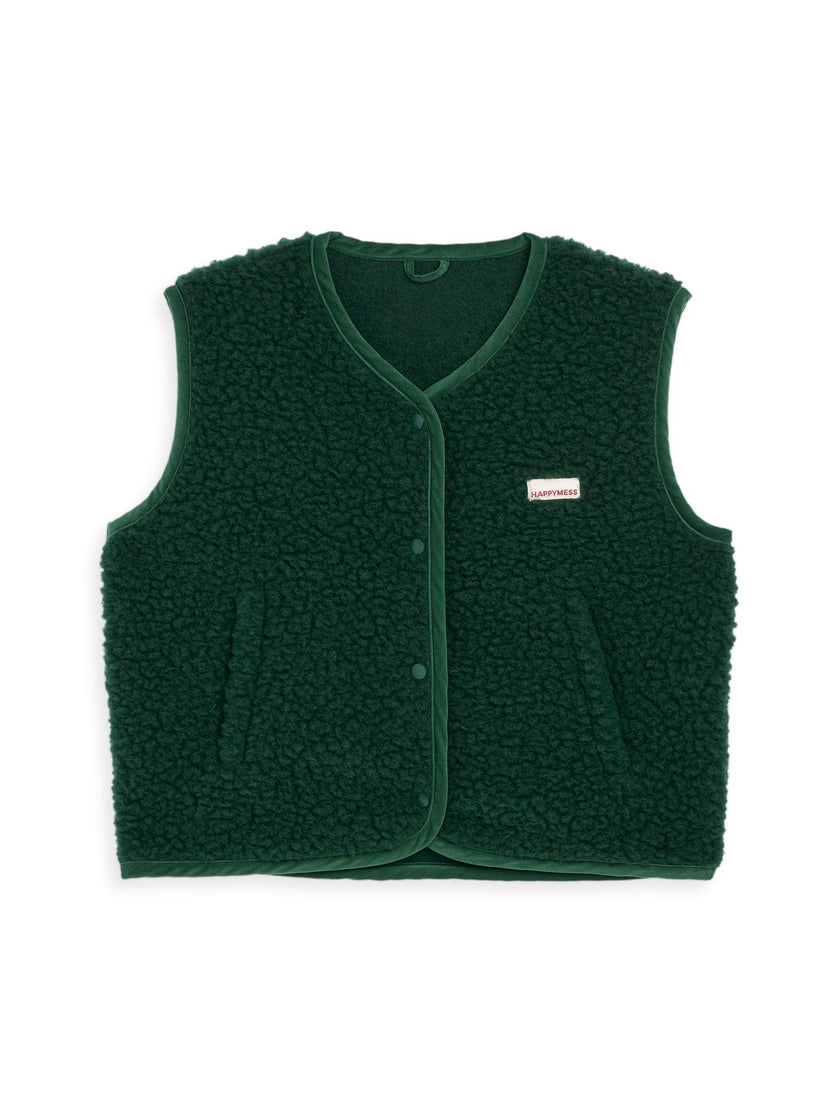 merino wool vest - moss