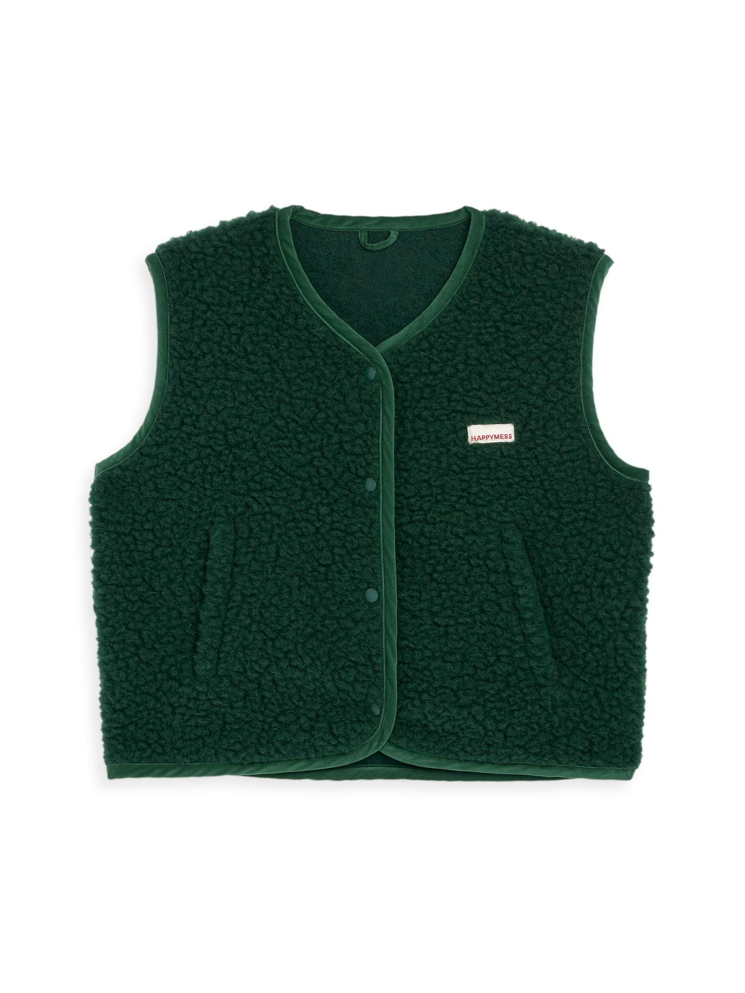 merino wool vest - moss