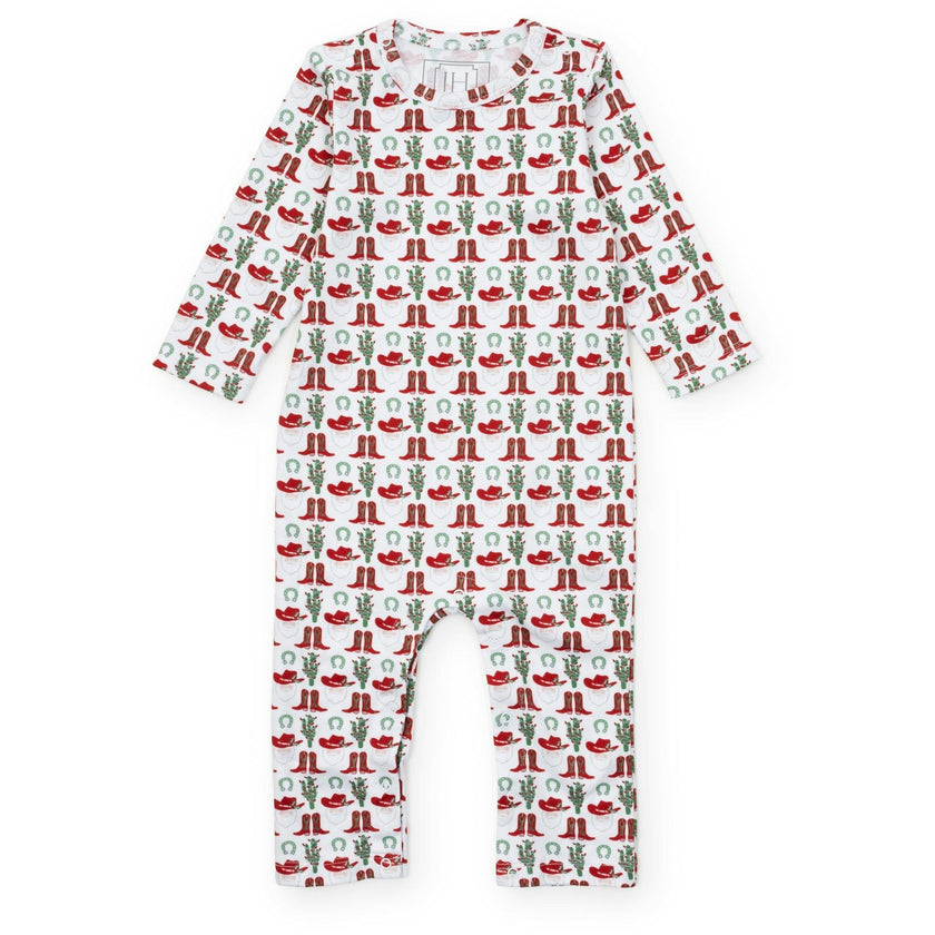 Thompson Boys' Pima Cotton Romper Cowboy Christmas