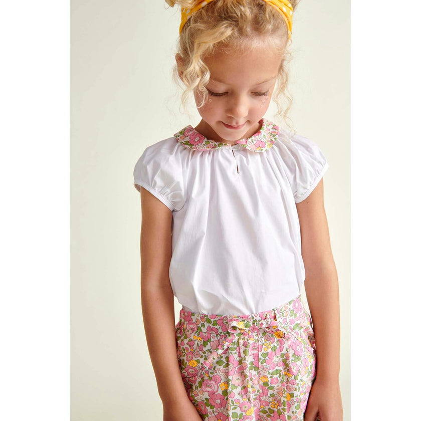 Made With Liberty Fabric Girls blouse Rose