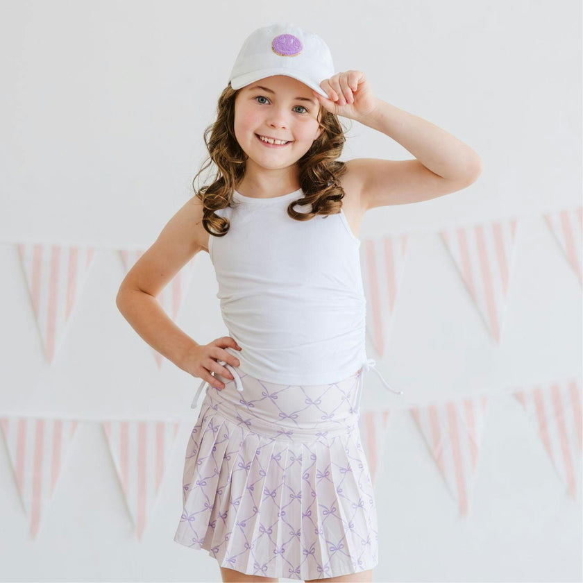 Smile Patch Baseball Hat - White
