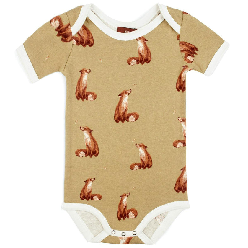 Gold Organic Cotton Short Sleeve One Piece