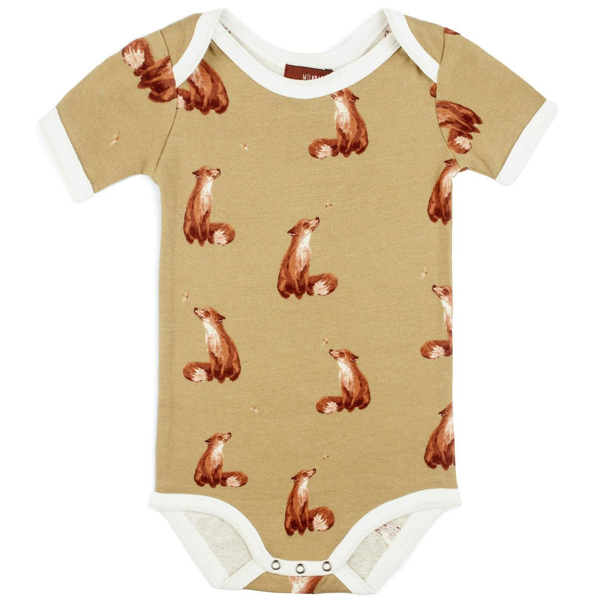 Gold Organic Cotton Short Sleeve One Piece