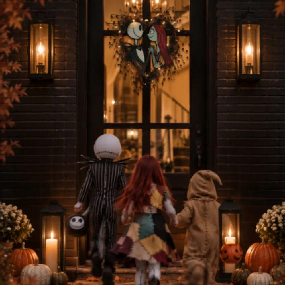 Disney® Jack Skellington and Sally Halloween Wreath Pre-Lit