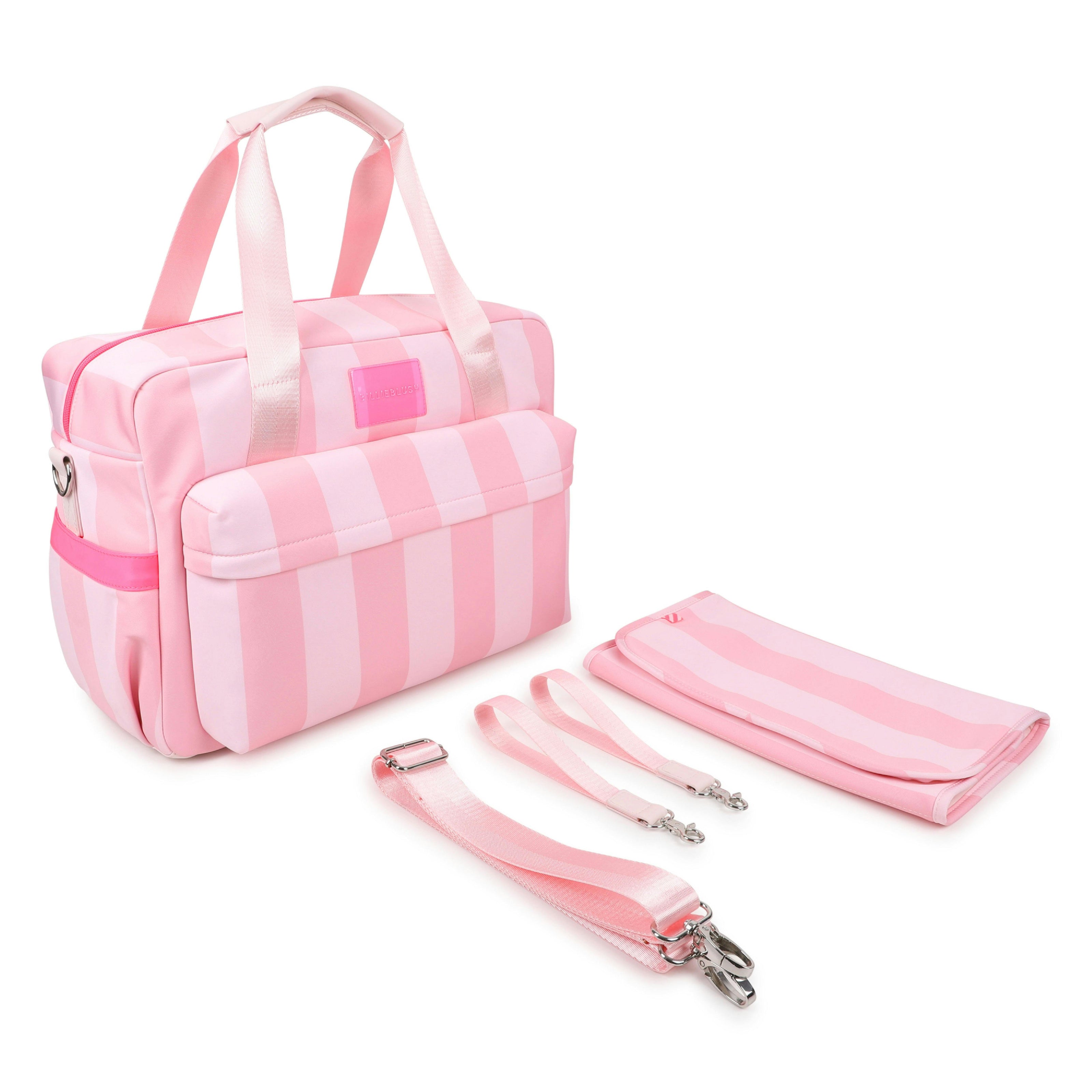 Pink Striped Diaper Bag