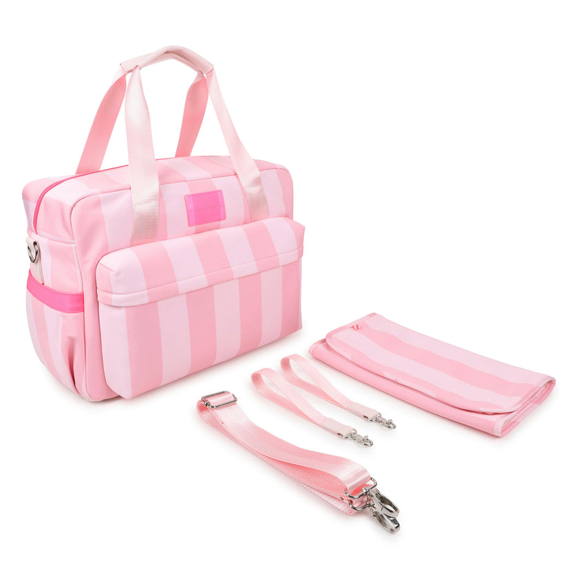 Pink Striped Diaper Bag