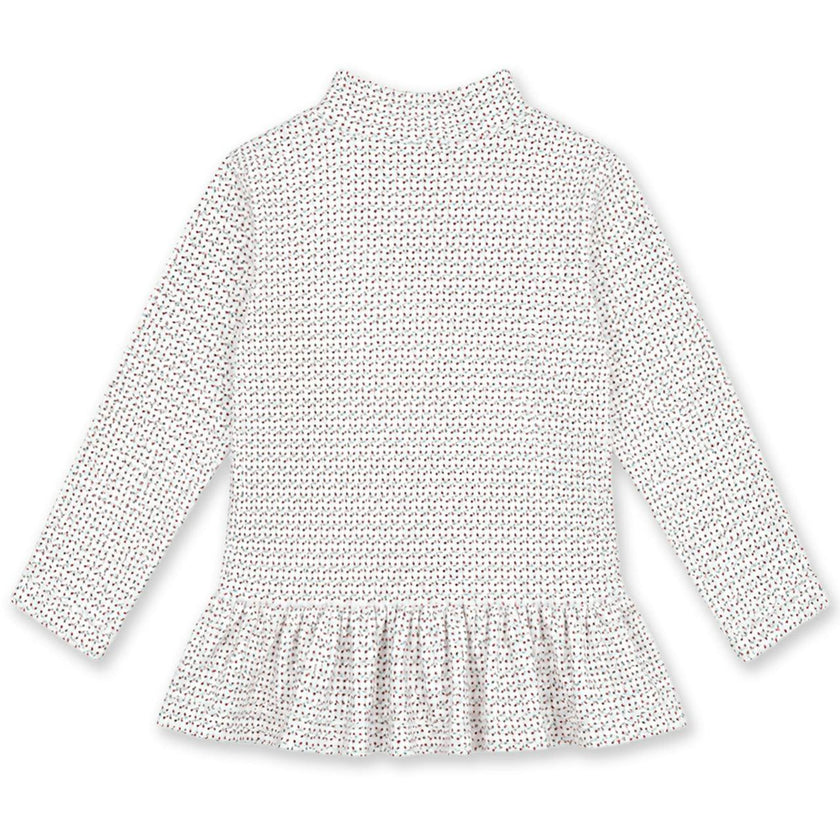 Printed Velour Half Zip Top with Flower Pull