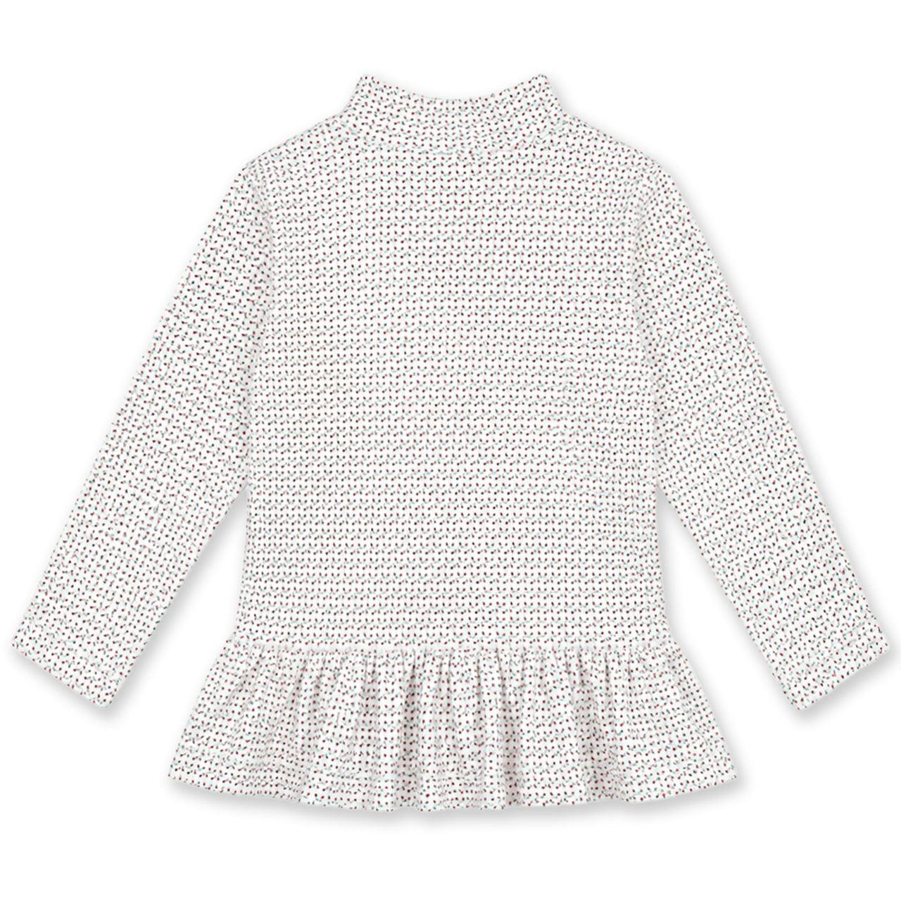 Printed Velour Half Zip Top with Flower Pull