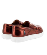 Metallic Leather Slip On Sneaker, Terracota