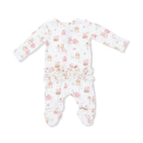 Easter Egg Hunt Pink - 2 Way Ruffle Back Zipper Footie