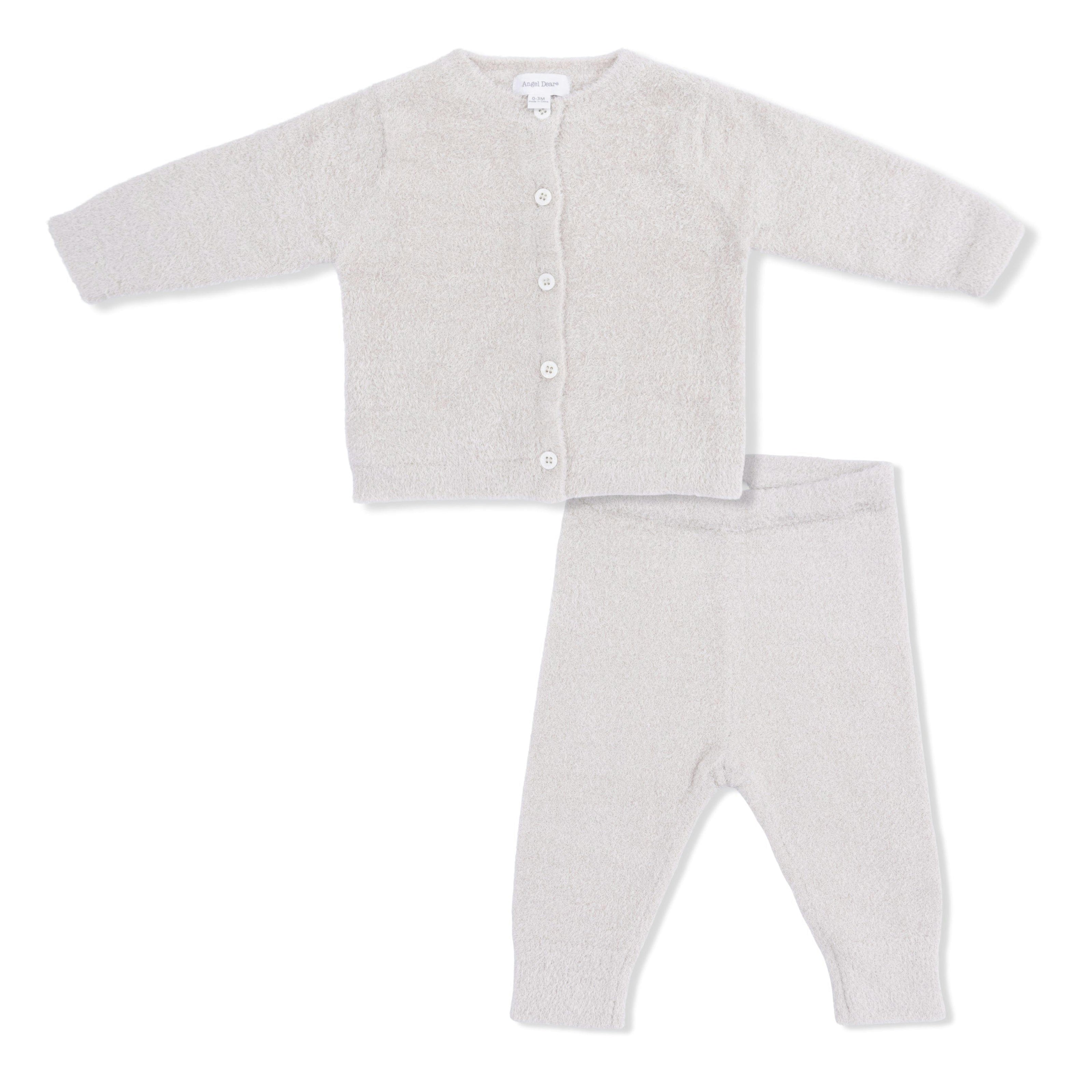 Chenille - Natural Button Down Cardigan 4 Piece Set