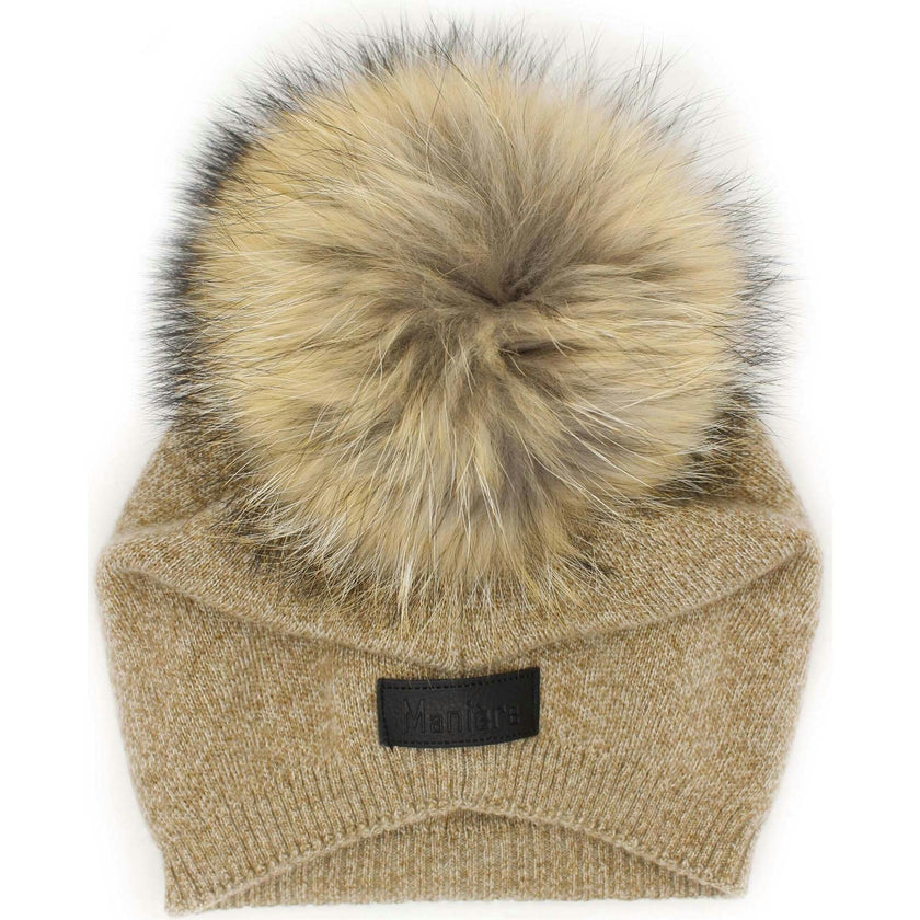 Knit Wool Faux Fur Pom Pom Hat