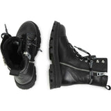ZADIG & VOLTAIRE Logo-Print Laces Leather Combat Boots
