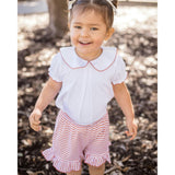Game Day Striped Girls Short Set