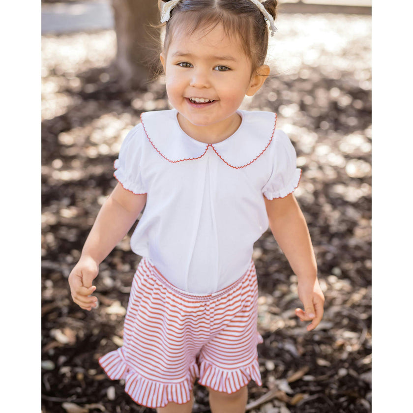 Game Day Striped Girls Short Set