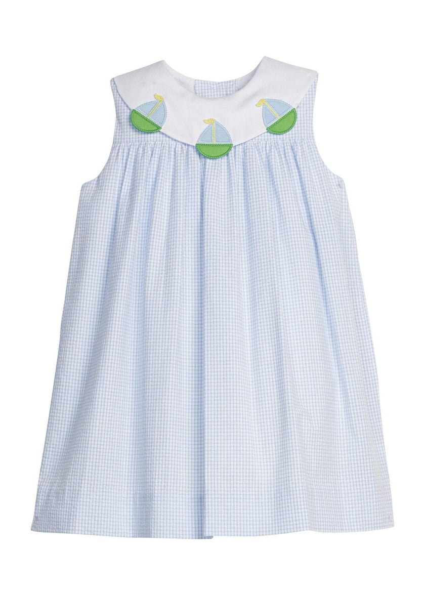 Bib Dress - Sailboats