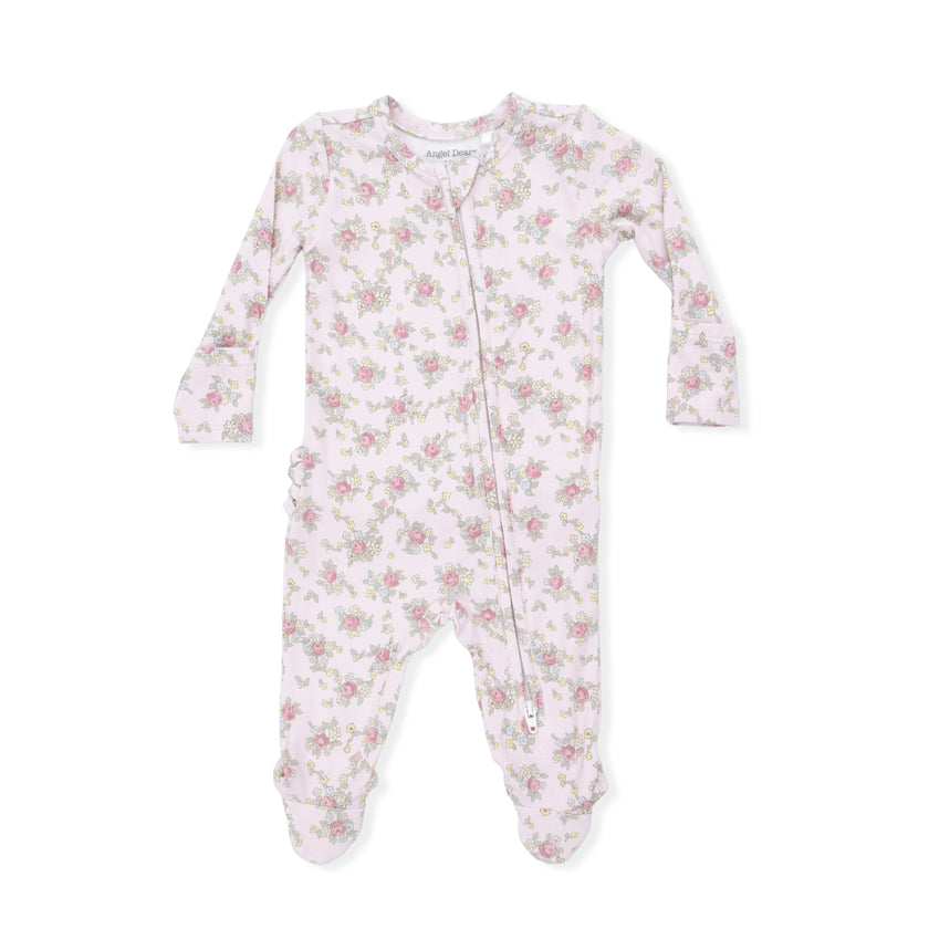 Edith's Rose Garden - 2 Way Ruffle Back Zipper Footie