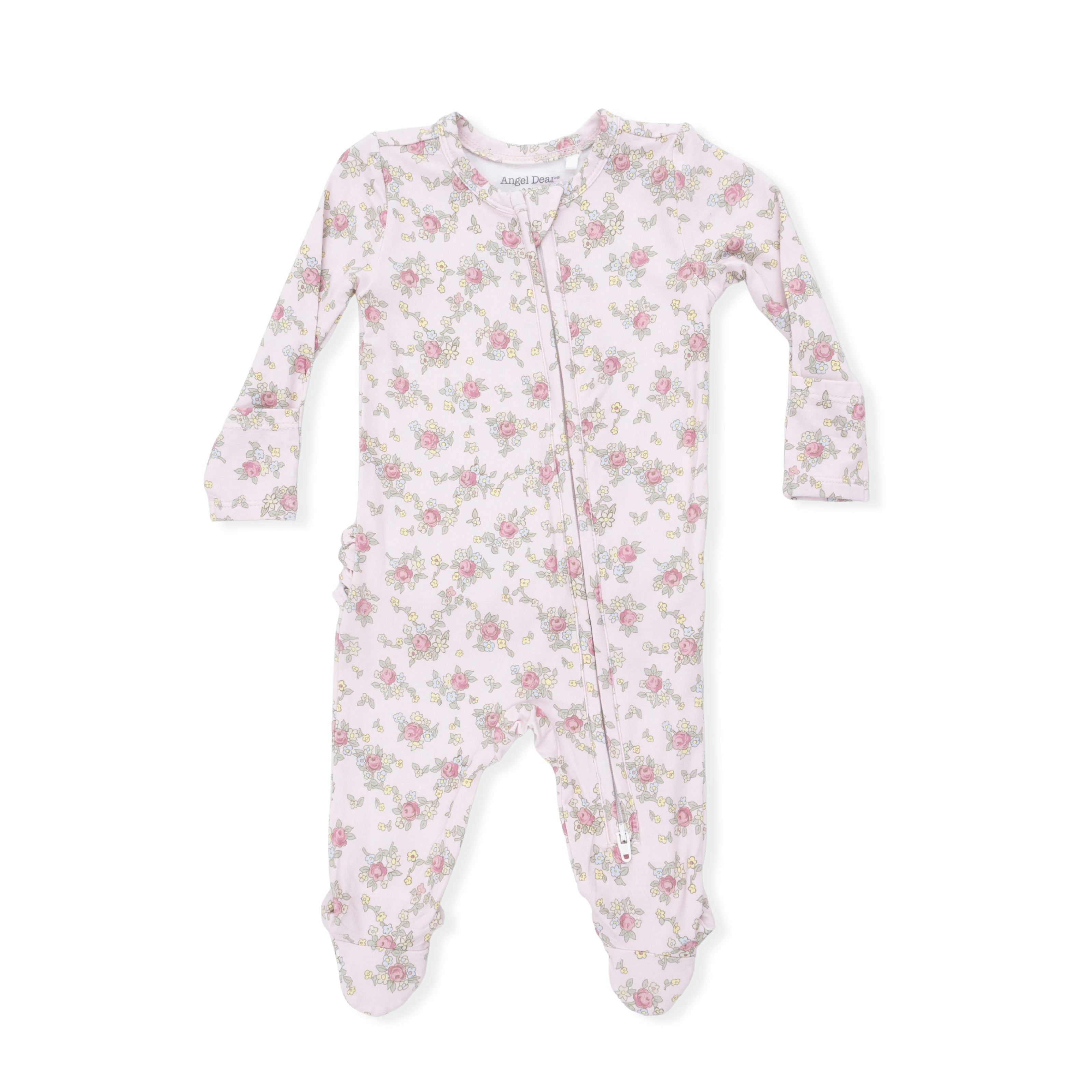 Edith's Rose Garden - 2 Way Ruffle Back Zipper Footie