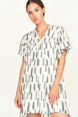 Belem Dress in White Rainfall
