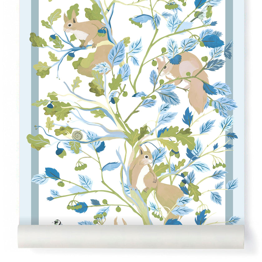 Wallpaper CASSE-NOISETTE color Vert et bleu