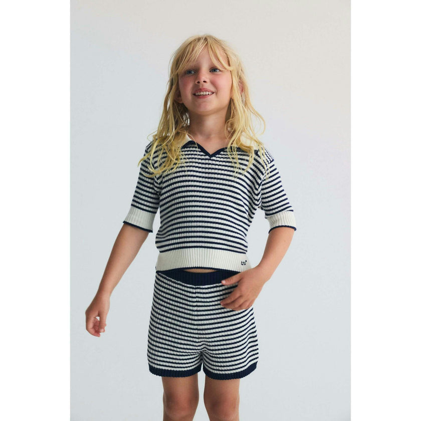 Azalea Polo Summer Midnight Mini Knit Stripes