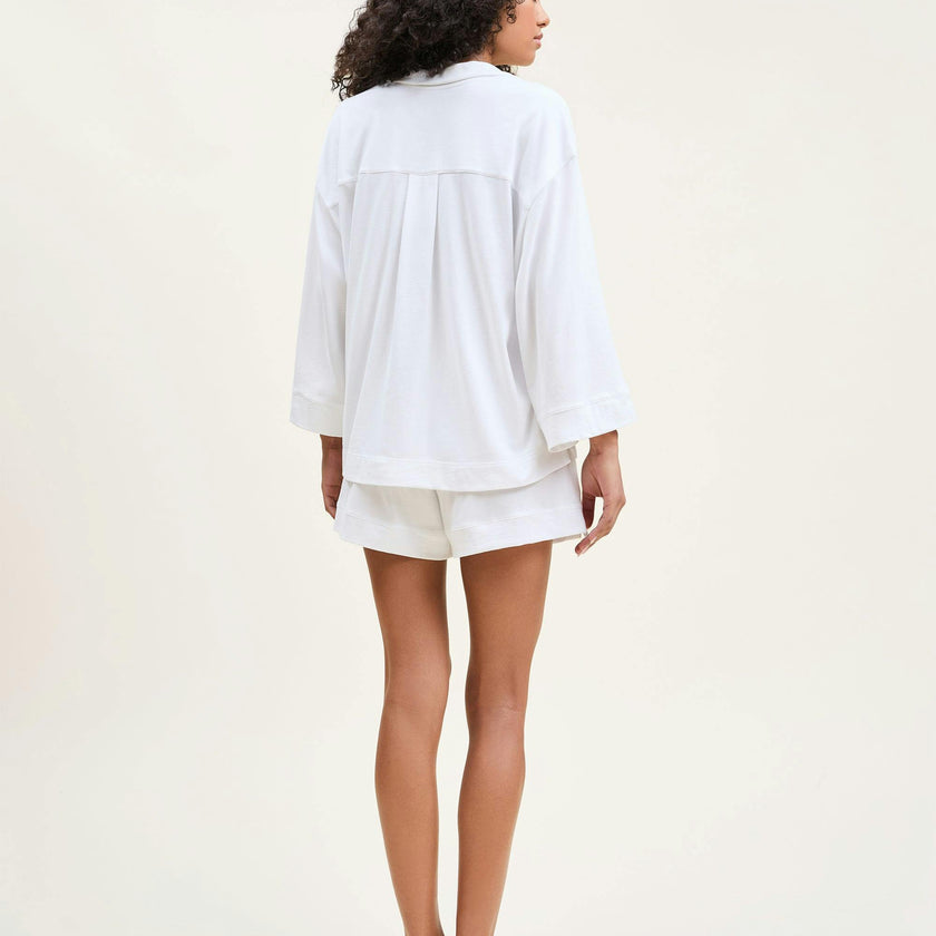The Olivia Pima Short Set in White
